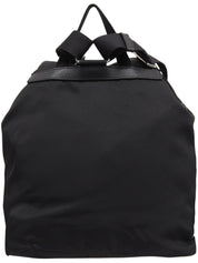 Nylon Logo Plate Backpack in Black
