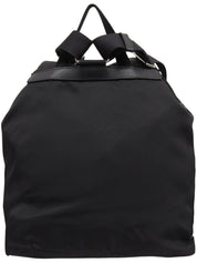 Nylon Logo Plate Backpack in Black