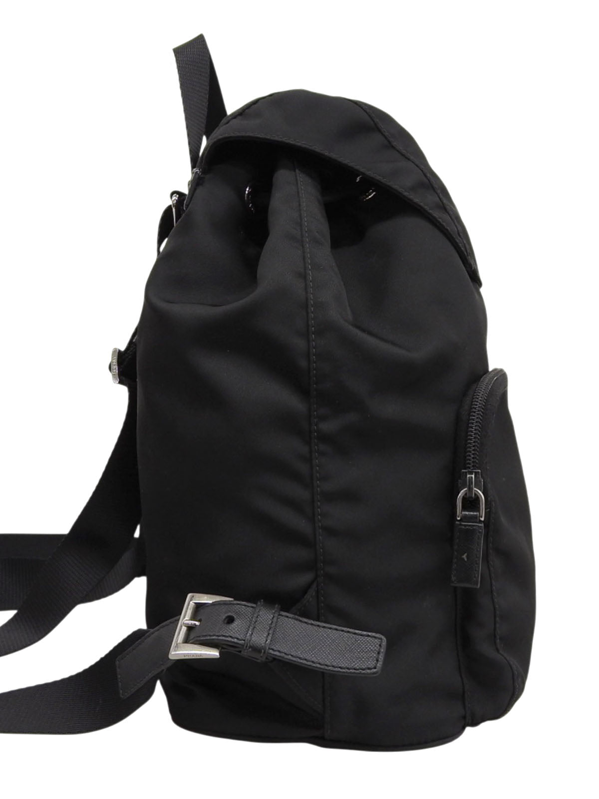 Nylon Logo Plate Backpack in Black