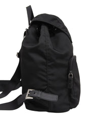 Nylon Logo Plate Backpack in Black