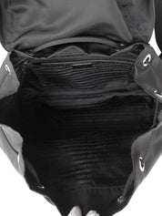 Nylon Logo Plate Backpack in Black