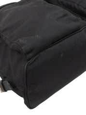 Nylon Logo Plate Backpack in Black