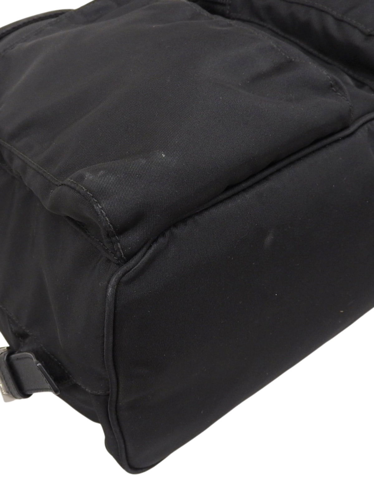 Nylon Logo Plate Backpack in Black