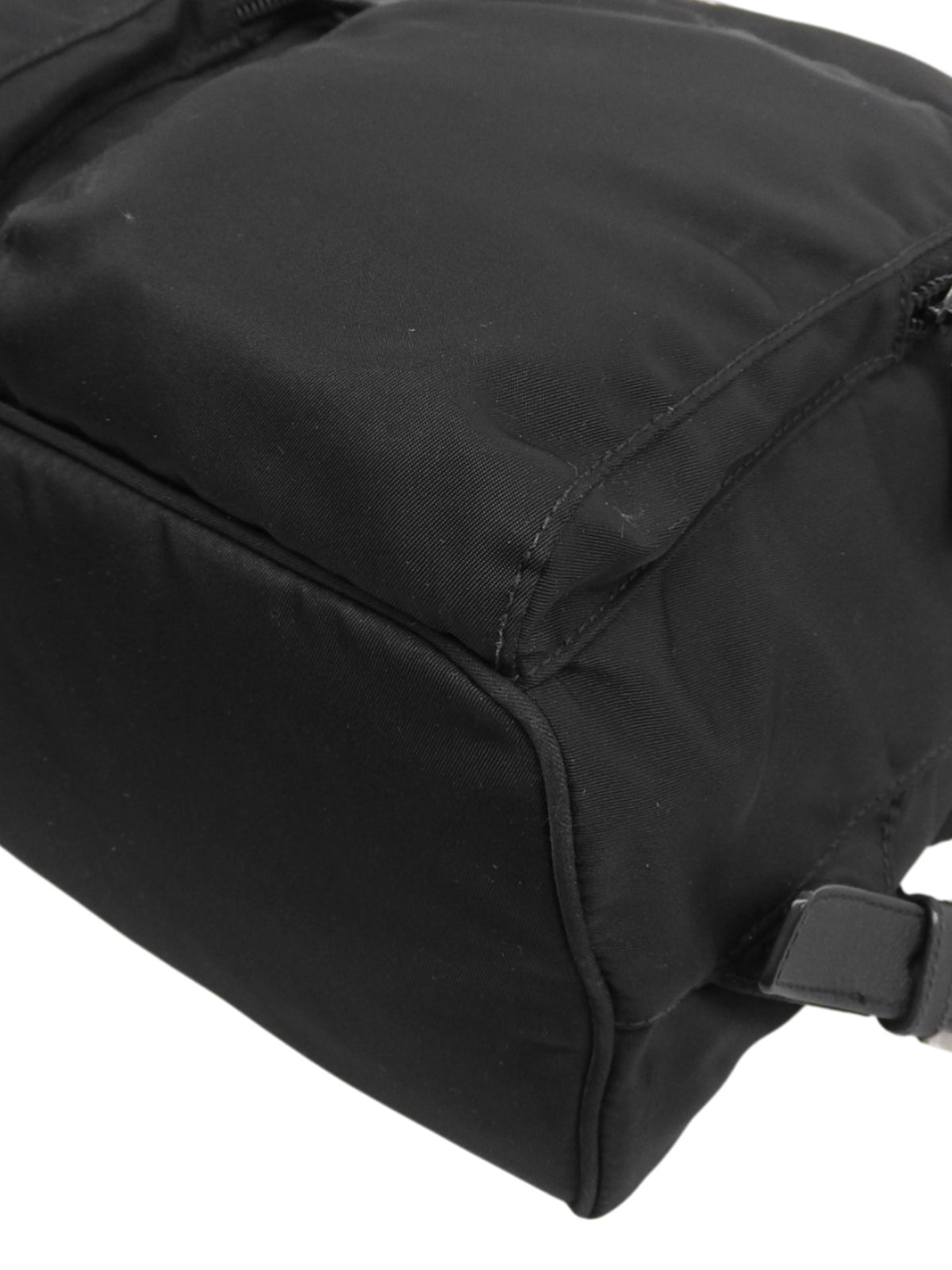 Nylon Logo Plate Backpack in Black