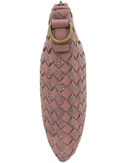 パイソンレザーコンビチェーンショルダーバッグ ピンク