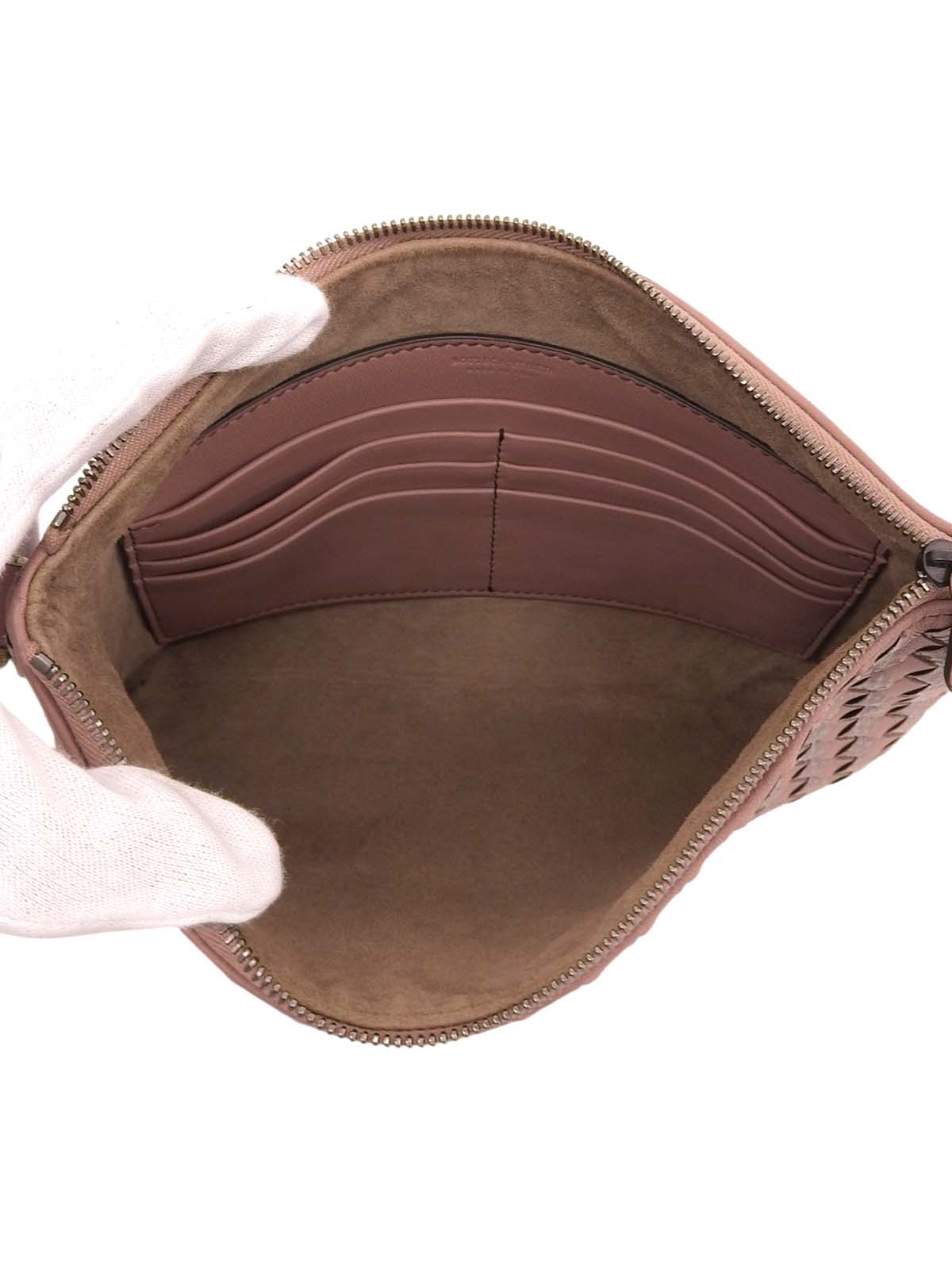 パイソンレザーコンビチェーンショルダーバッグ ピンク