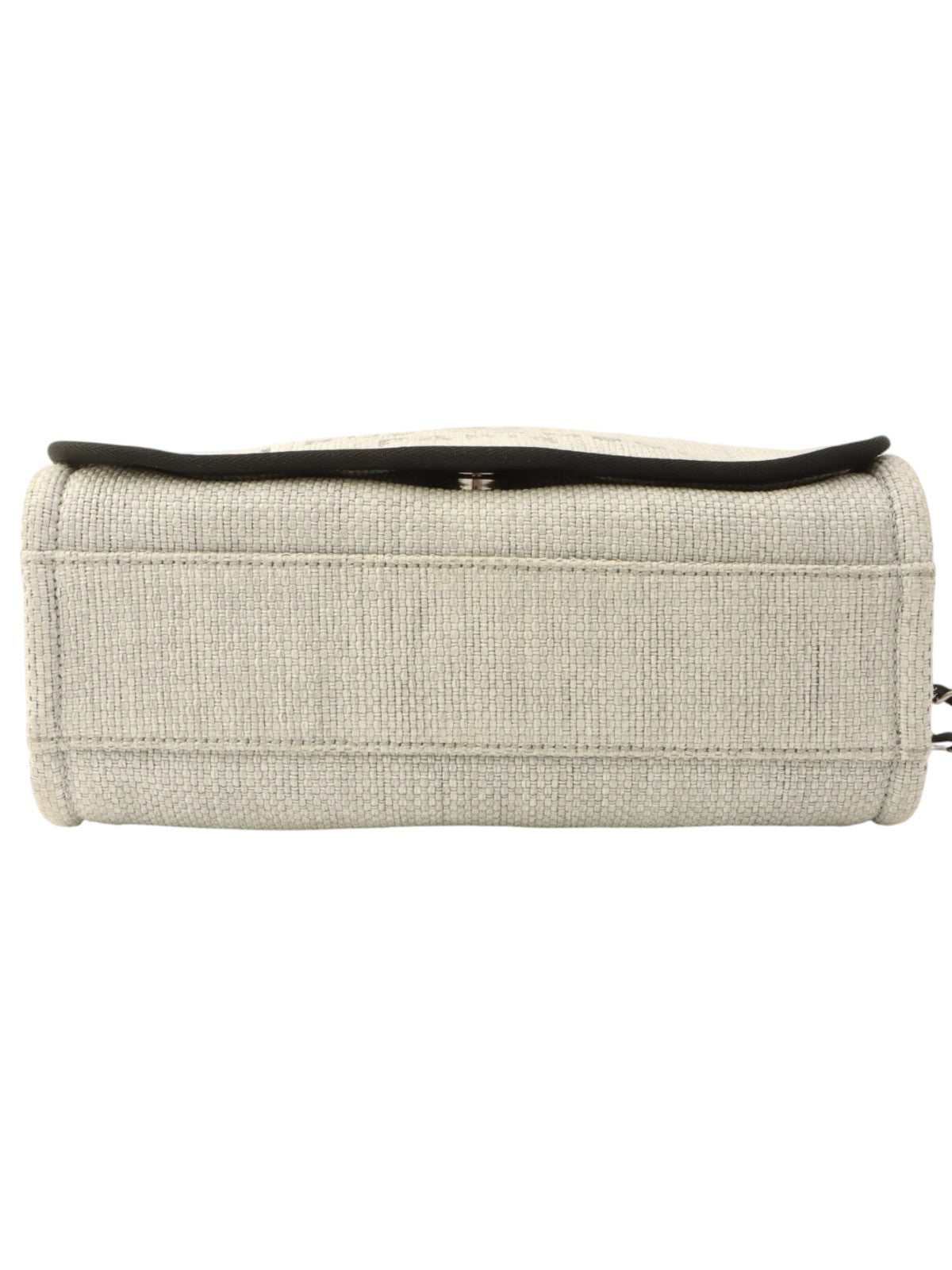 Made around 2015, Raffia Deauville Chain Shoulder Bag Light Gray/Black
