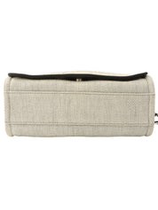 Made around 2015, Raffia Deauville Chain Shoulder Bag Light Gray/Black