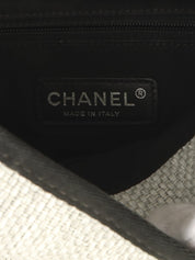 Made around 2015, Raffia Deauville Chain Shoulder Bag Light Gray/Black