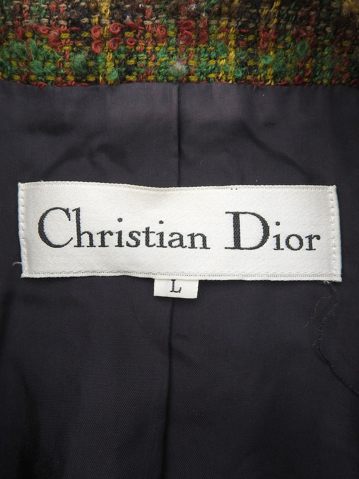 ツイードチェックパターンジャケット グリーン/マルチ