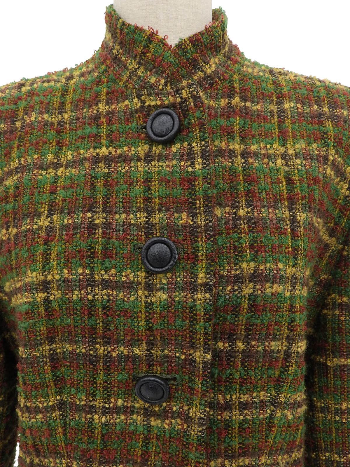 ツイードチェックパターンジャケット グリーン/マルチ