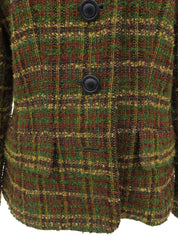 ツイードチェックパターンジャケット グリーン/マルチ