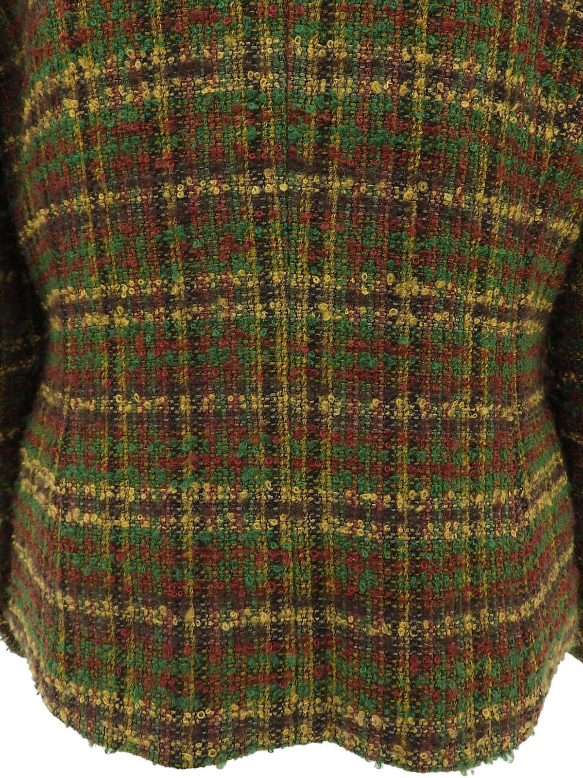 ツイードチェックパターンジャケット グリーン/マルチ