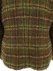 ツイードチェックパターンジャケット グリーン/マルチ