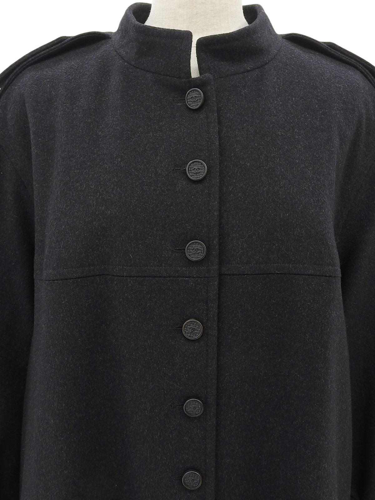 2005年製 CCマークボタンロングコート #42 チャコールグレー