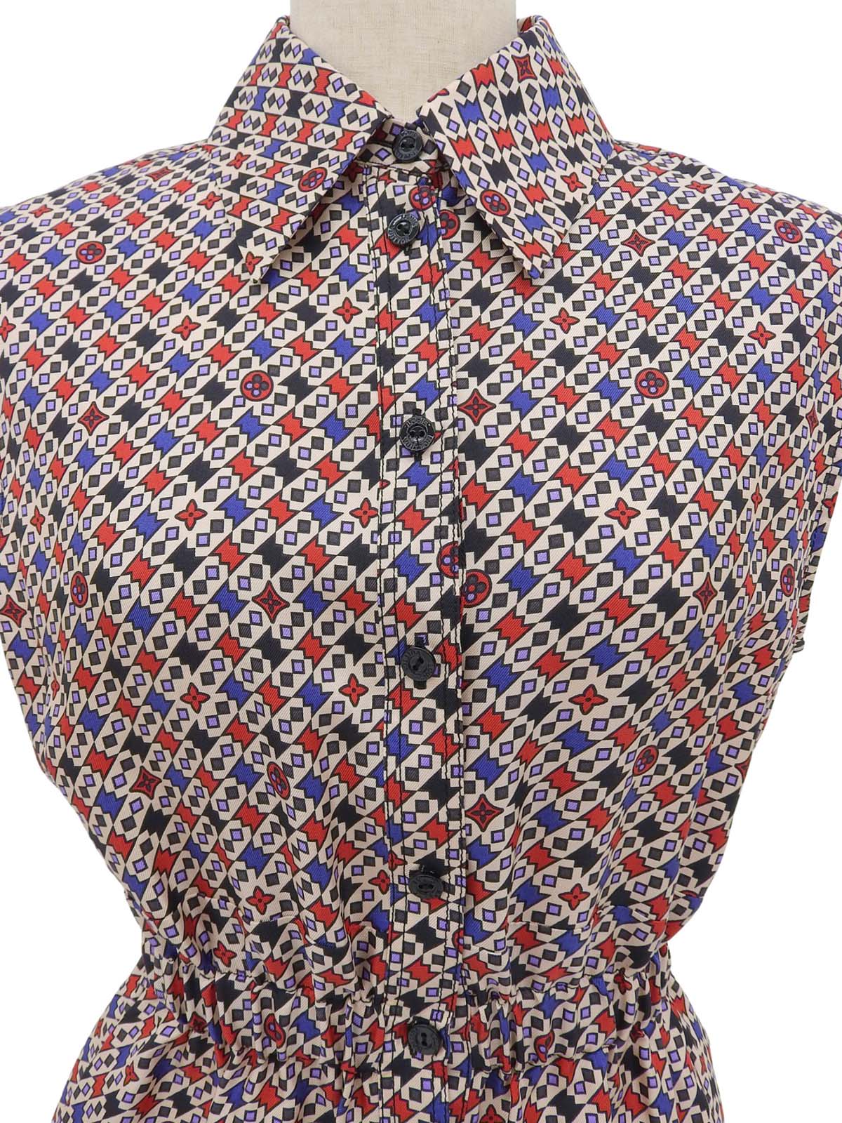 Monogram Pattern Sleeveless Shirt, Multi