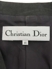 灰色/多色斜纹软呢无领套装