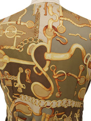 Logo Button Suede Leather Combination Vest Brown/Other