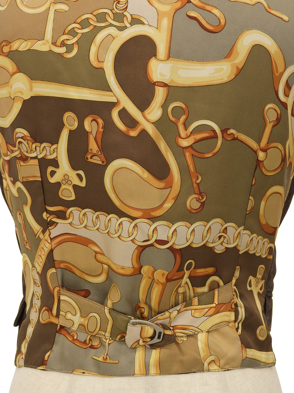 Logo Button Suede Leather Combination Vest Brown/Other