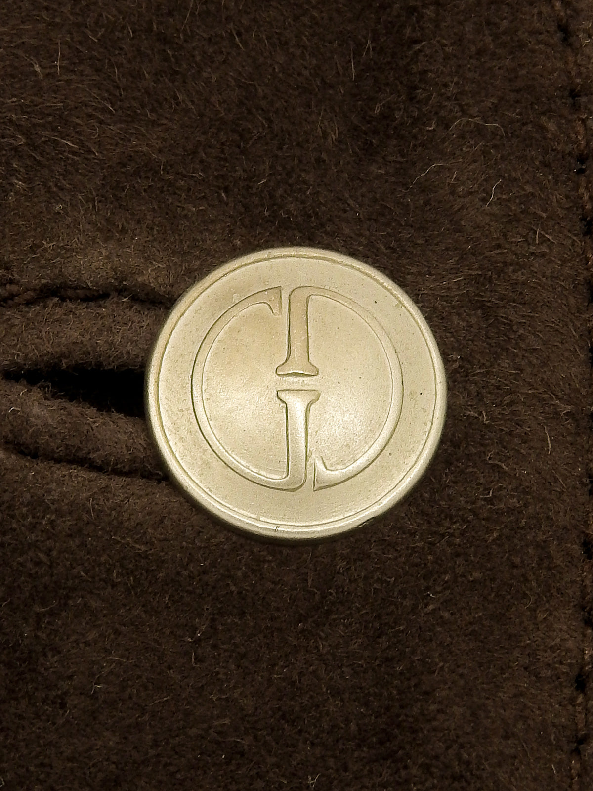 Logo纽扣麂皮拼接背心 棕色/其他