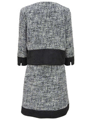 Tweed quilted combination set in grey/black