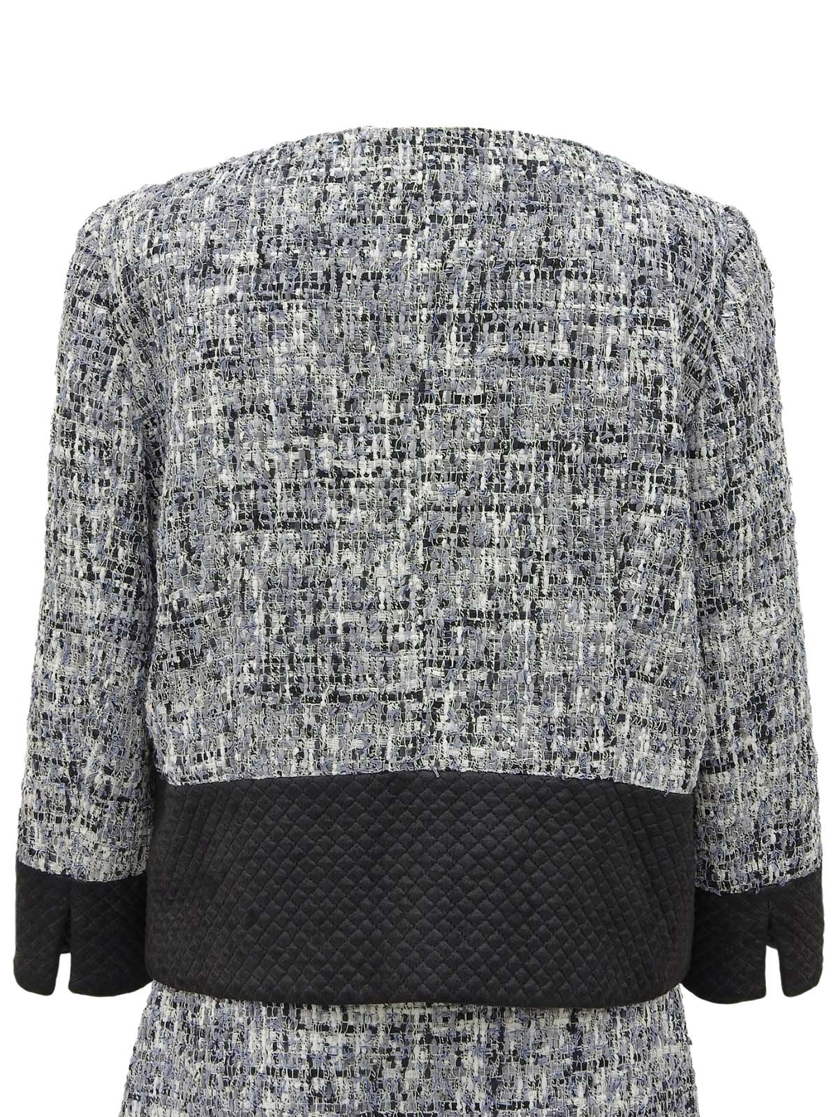 Tweed quilted combination set in grey/black