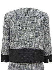 Tweed quilted combination set in grey/black