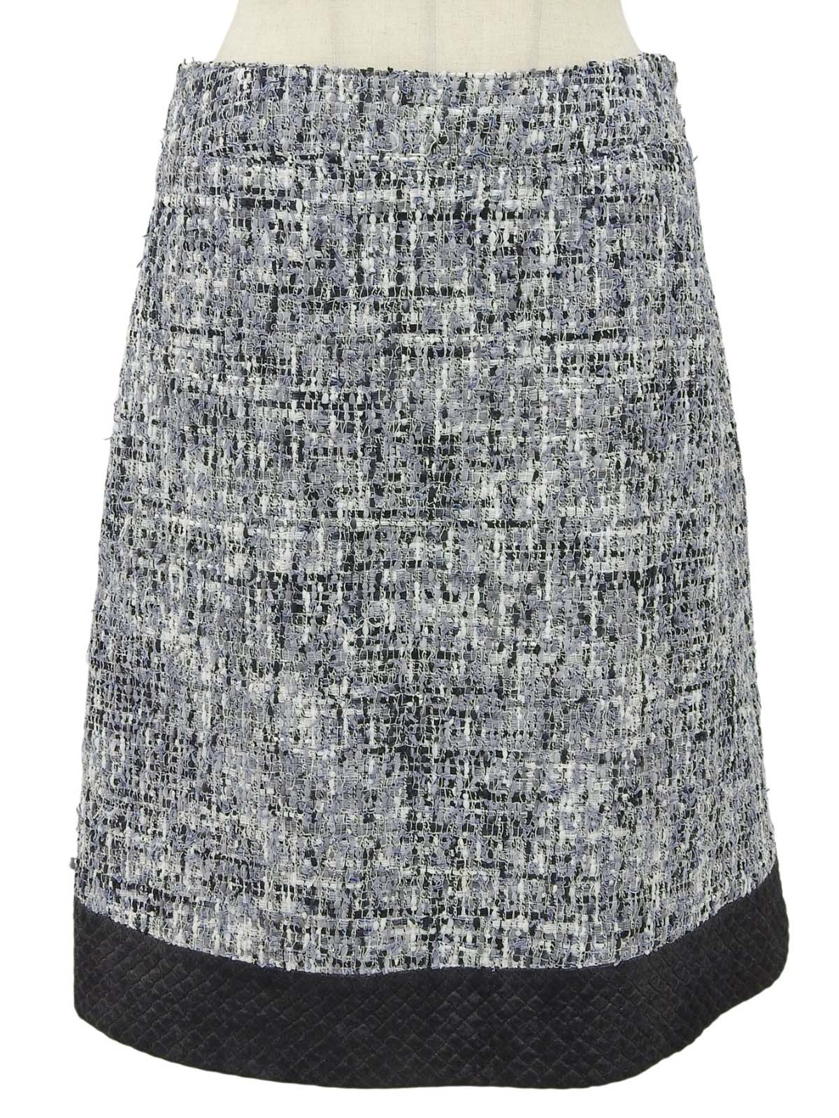 Tweed quilted combination set in grey/black