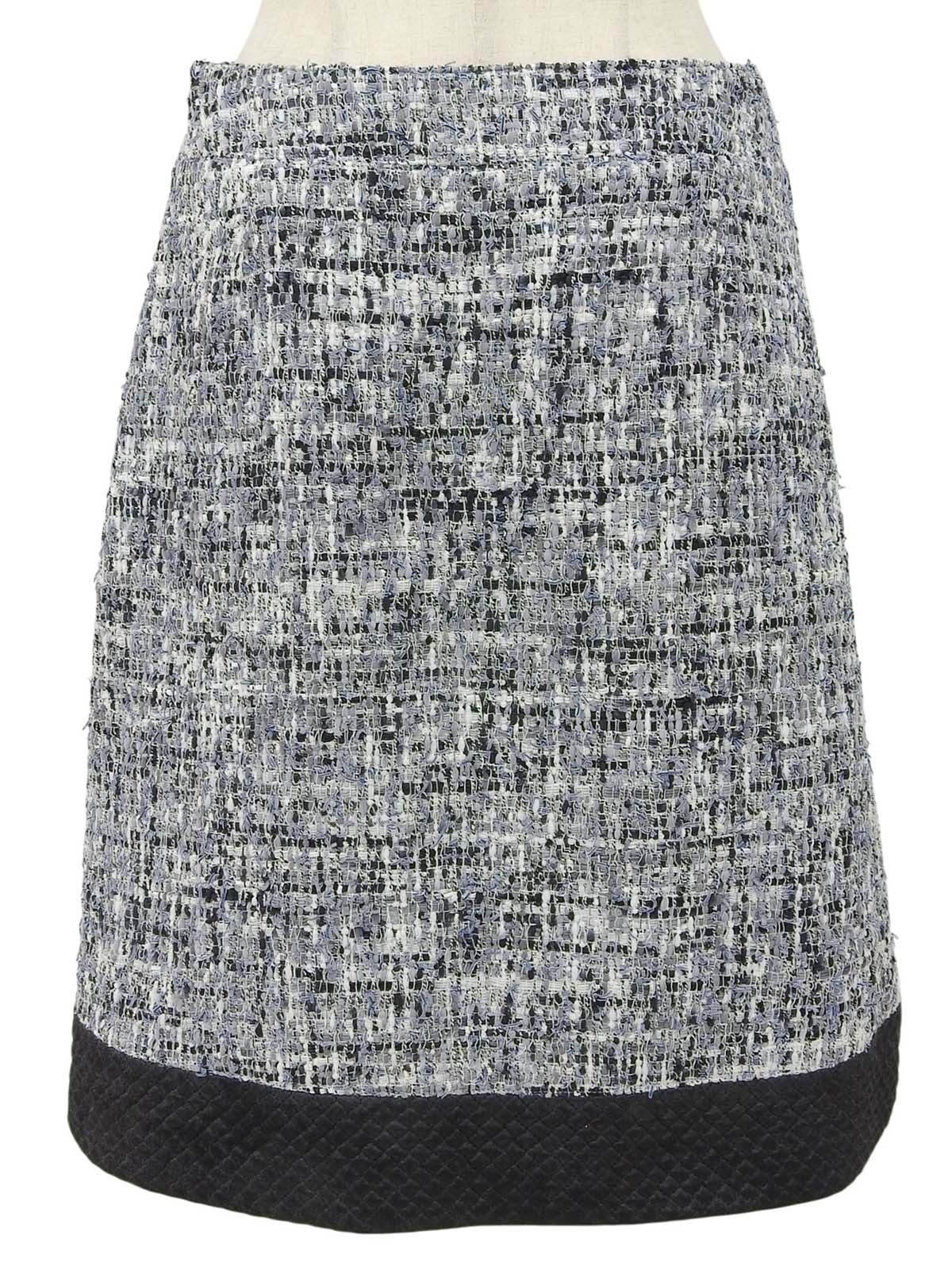 Tweed quilted combination set in grey/black