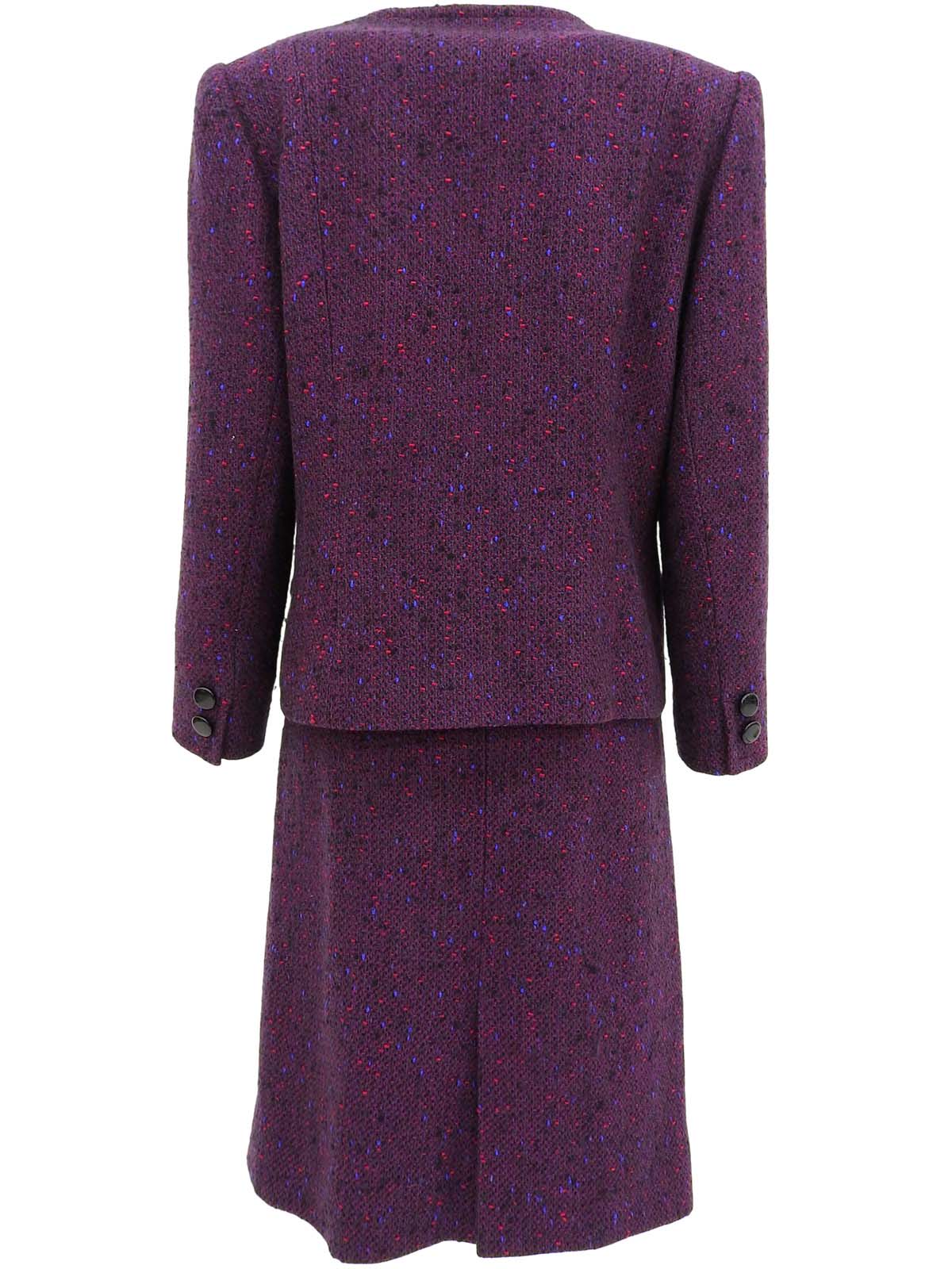 ツイードノーカラーセットアップ パープル/マルチ