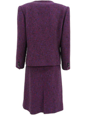 ツイードノーカラーセットアップ パープル/マルチ