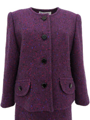 ツイードノーカラーセットアップ パープル/マルチ