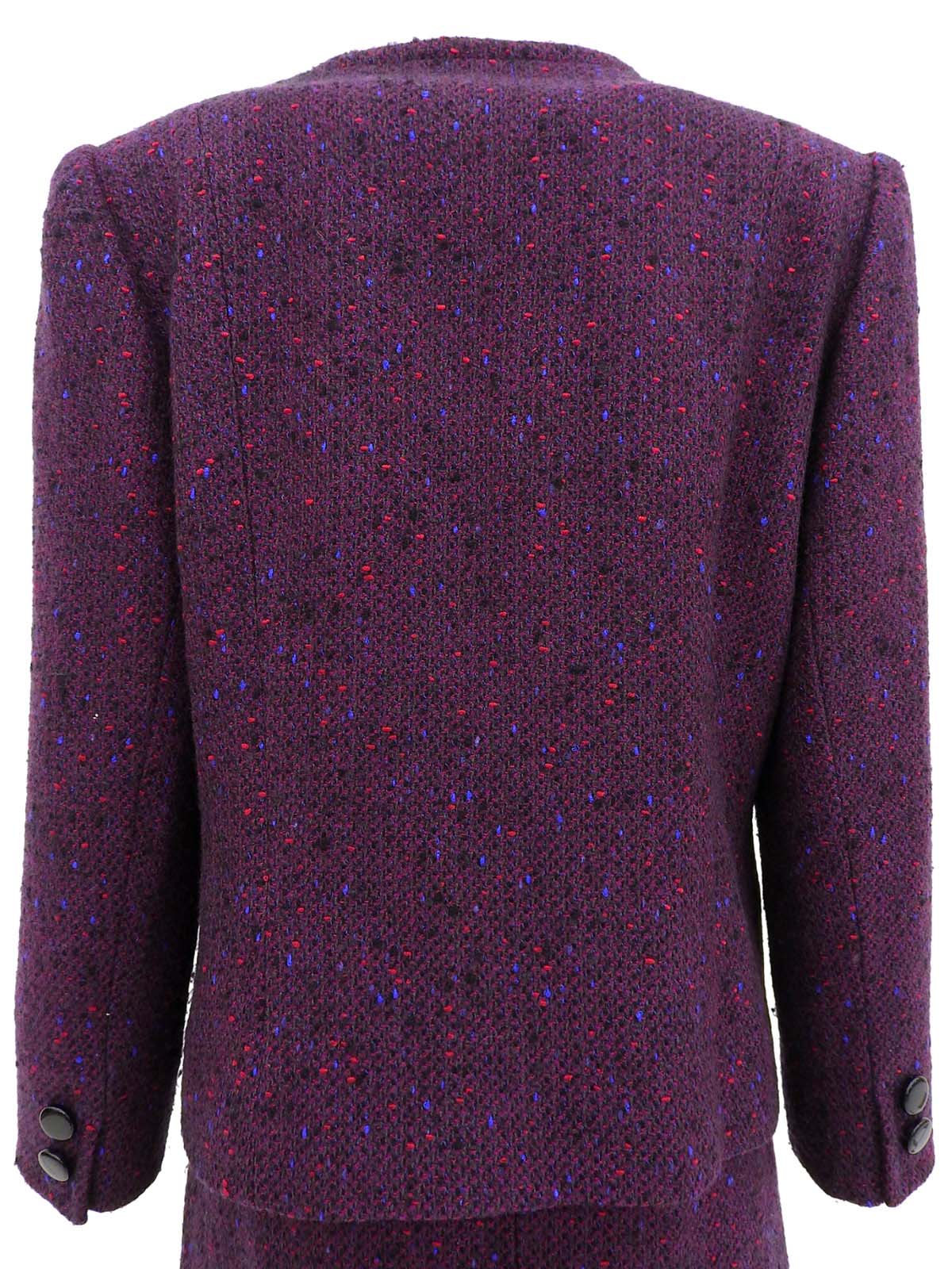 ツイードノーカラーセットアップ パープル/マルチ