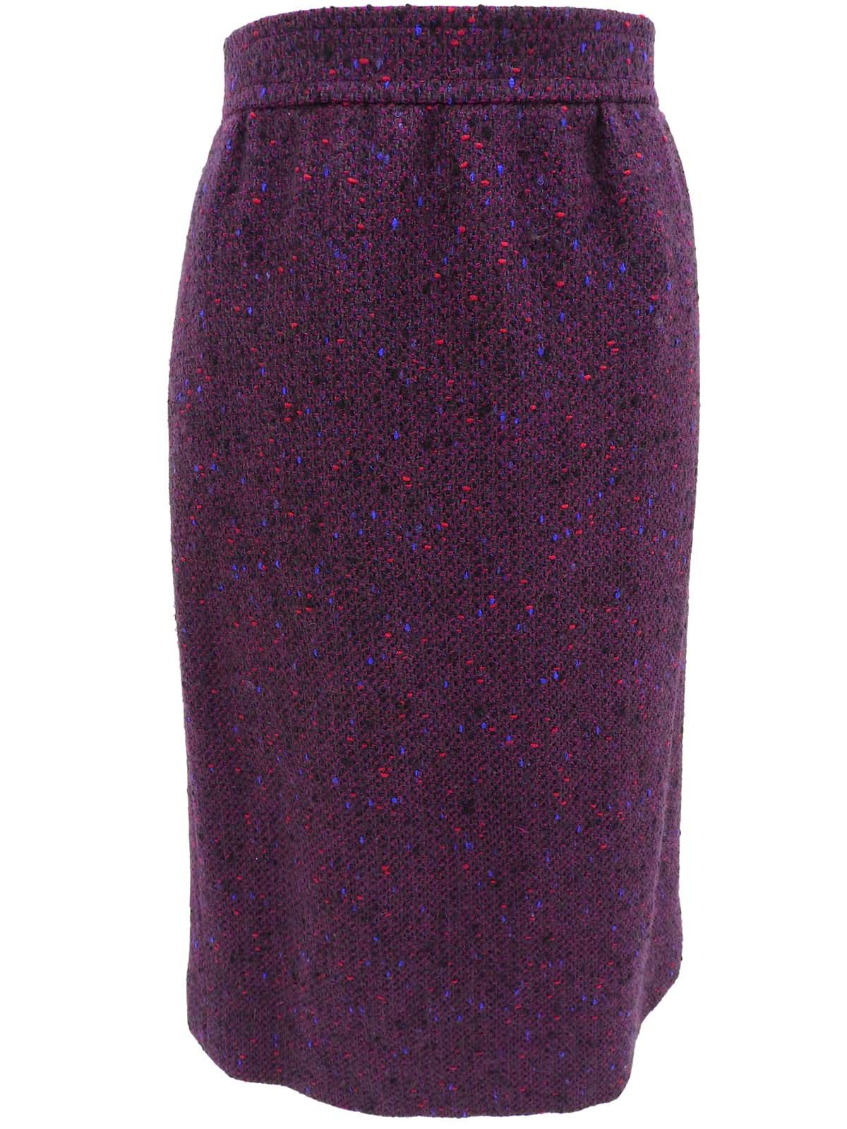 ツイードノーカラーセットアップ パープル/マルチ