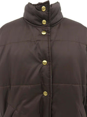 棕色logo纽扣夹克