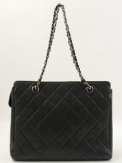 2000年頃製 キャビアスキンCCマークステッチトートバッグ ブラック