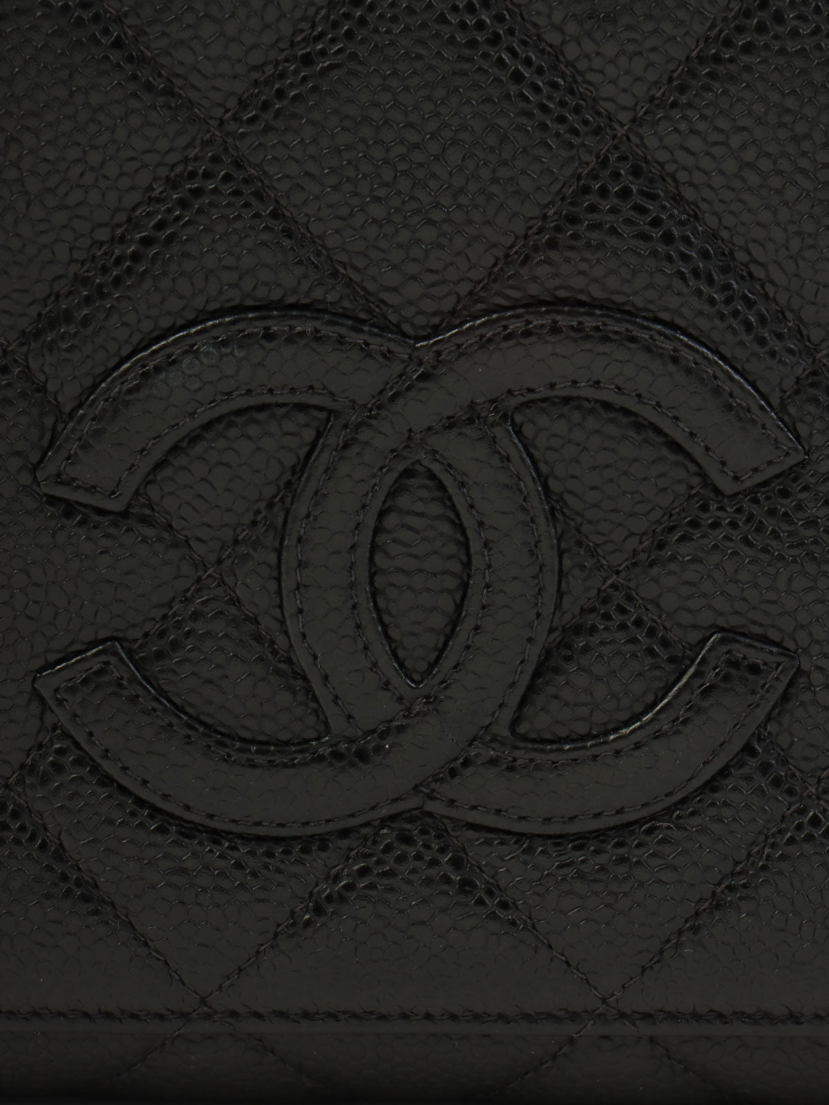 2000年頃製 キャビアスキンCCマークステッチトートバッグ ブラック