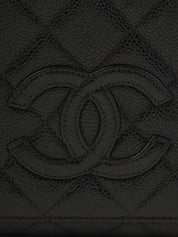 2000年頃製 キャビアスキンCCマークステッチトートバッグ ブラック