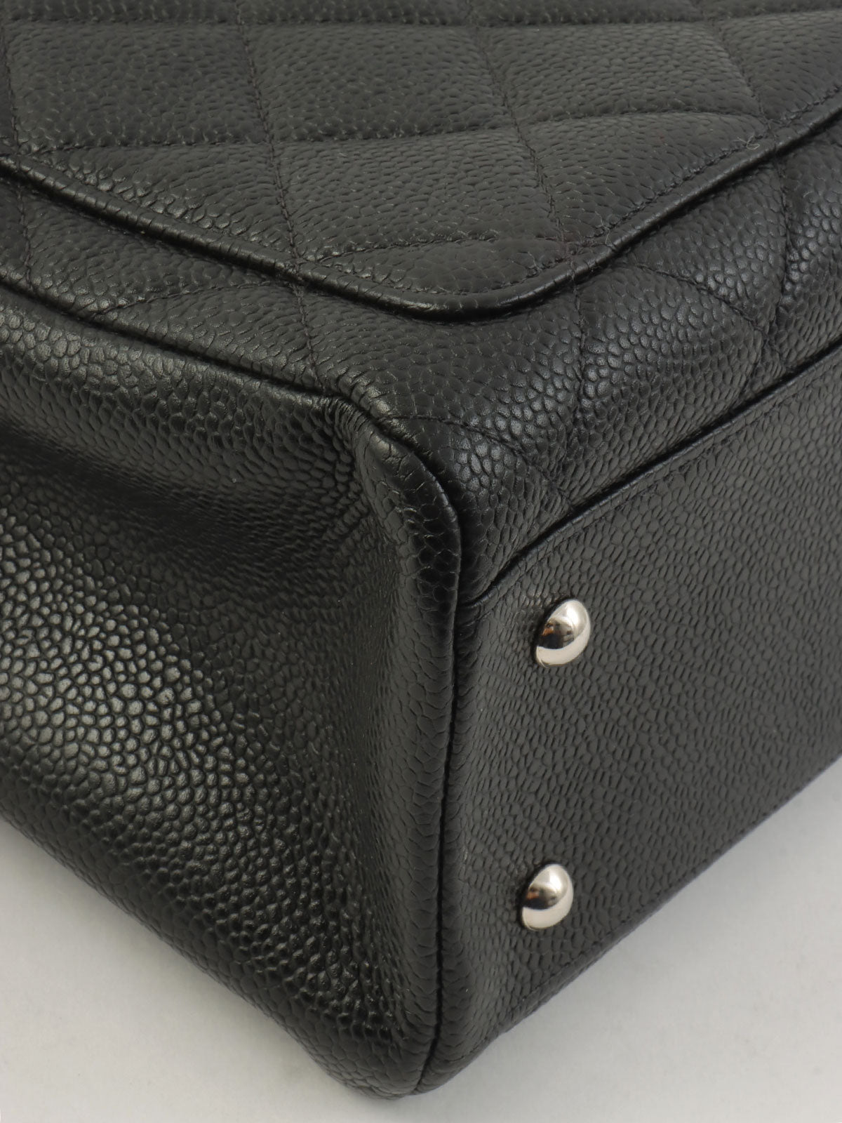 2000年頃製 キャビアスキンCCマークステッチトートバッグ ブラック