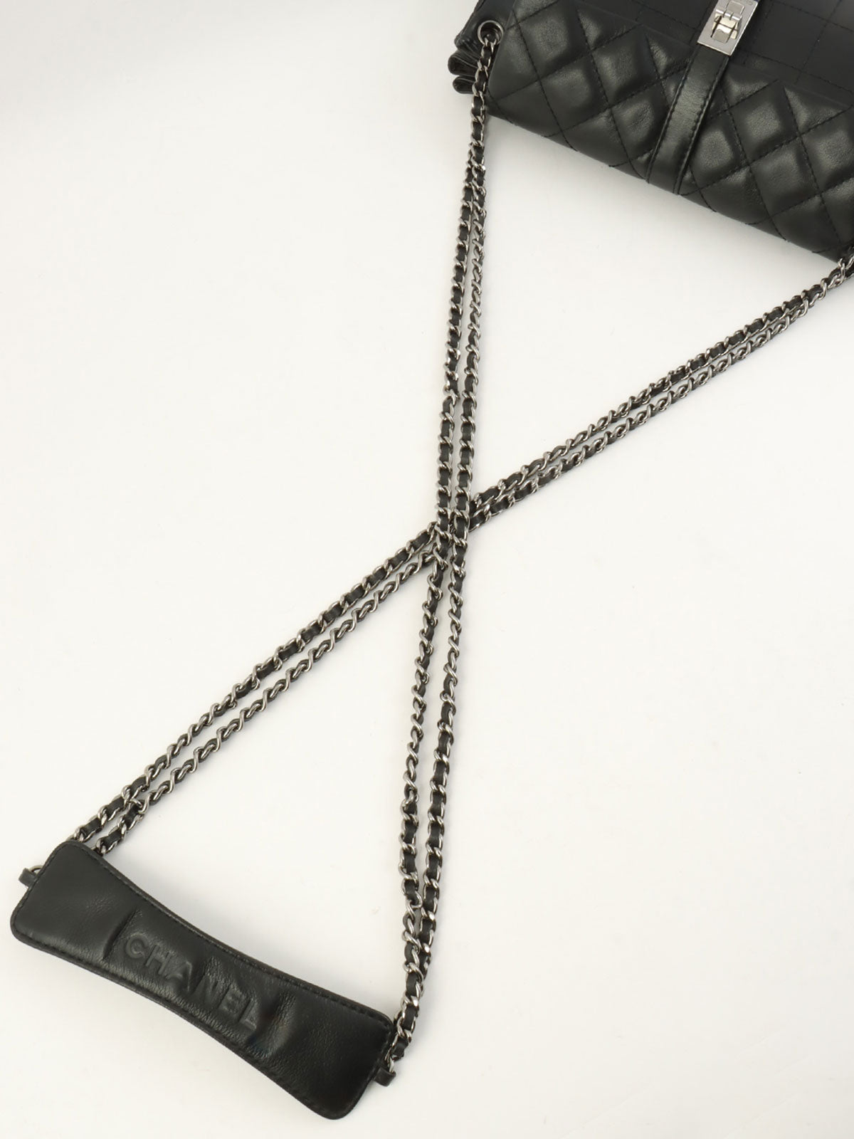 2003 Chocobar 2.55 Turn Lock Chain Shoulder Bag, Black