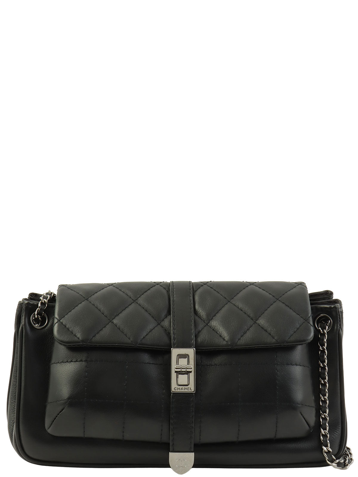 2003 Chocobar 2.55 Turn Lock Chain Shoulder Bag, Black