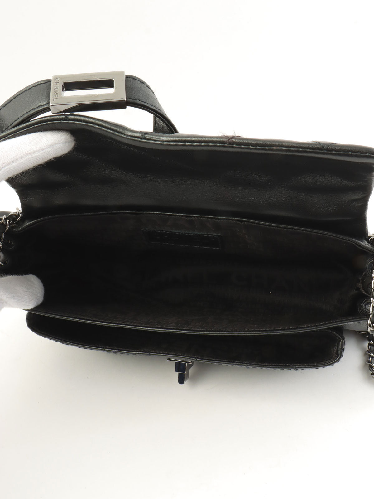 2003 Chocobar 2.55 Turn Lock Chain Shoulder Bag, Black