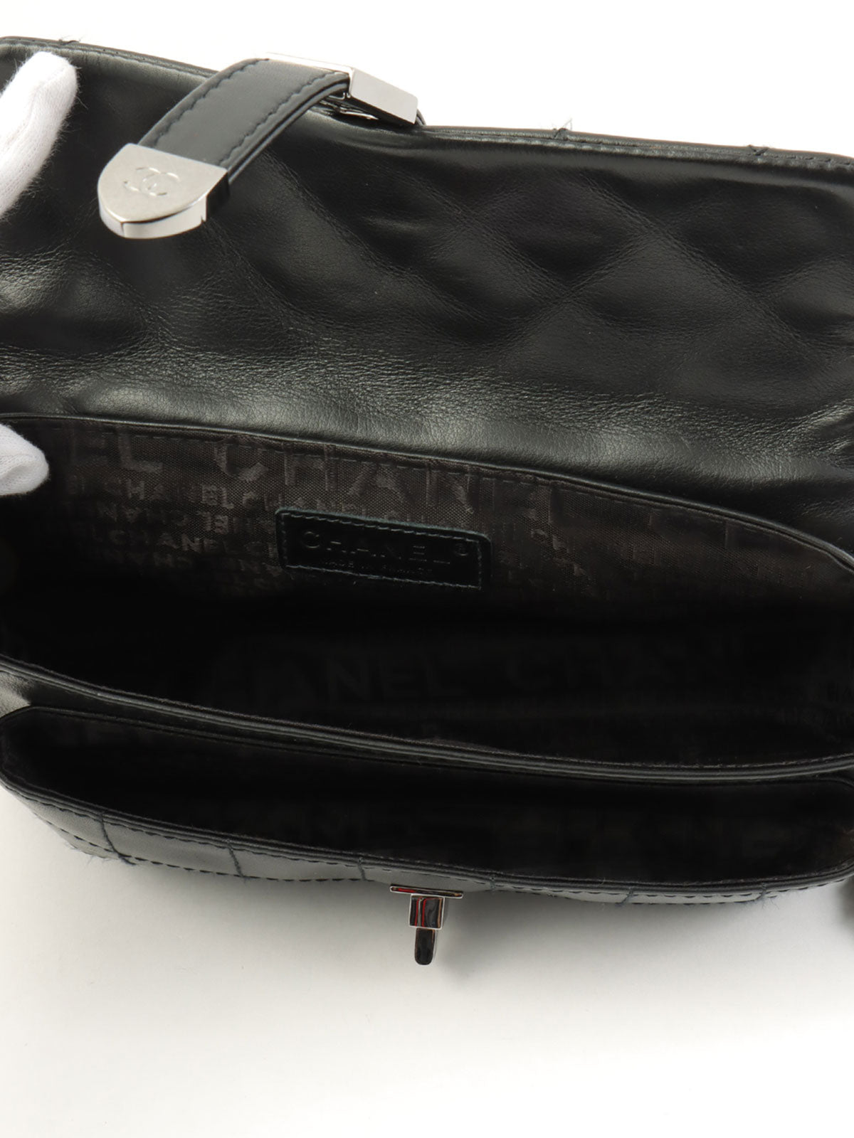 2003年頃製 チョコバー2.55ターンロックチェーンショルダーバッグ ブラック