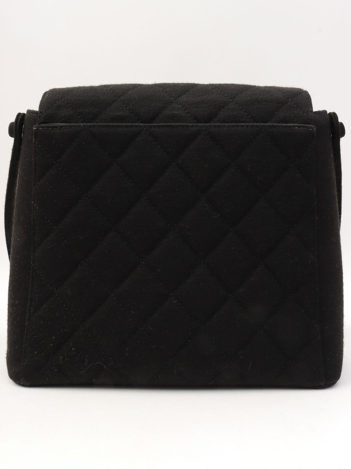 Circa 1998 Cotton CC Turnlock Shoulder Bag Black
