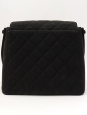 Circa 1998 Cotton CC Turnlock Shoulder Bag Black