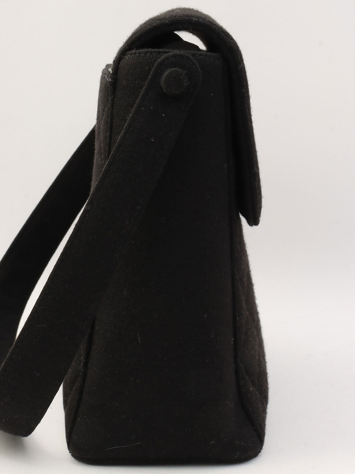 Circa 1998 Cotton CC Turnlock Shoulder Bag Black
