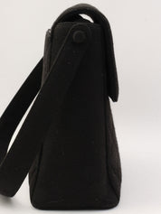 Circa 1998 Cotton CC Turnlock Shoulder Bag Black