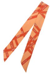 Bolduc Ribbon Pattern Twilly Orange