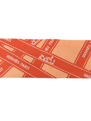 Bolduc Ribbon Pattern Twilly Orange