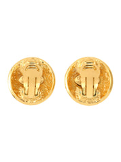 1994 Round CC Mark Earrings Gold